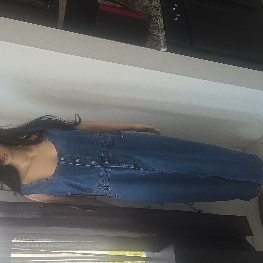 Blue Denim med Wash  Midi/Maxi Dress L NWOT